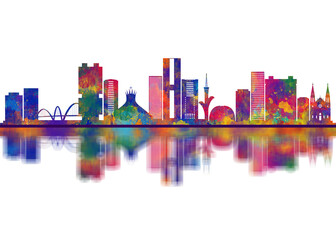 Obraz premium Brasilia Brazil Skyline. Cityscape Skyscraper Buildings Landscape City Downtown Abstract Landmarks Travel Art