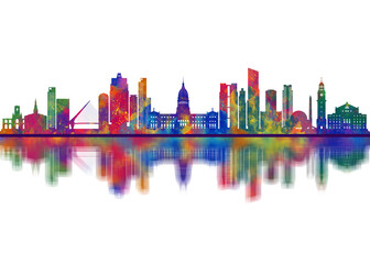 Fototapeta premium Buenos Aires Argentina Skyline. Cityscape Skyscraper Buildings Landscape City Downtown Abstract Landmarks Travel Art