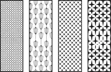 laser cut pattern designs featuring intricate geometric, floral, and ornamental motifs.