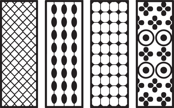 laser cut pattern designs featuring intricate geometric, floral, and ornamental motifs.