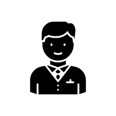 Simple Silhouette of a Smiling Businessman in Formal Wear.