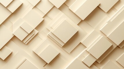 Abstract beige geometric background with overlapping squares and rectangles.