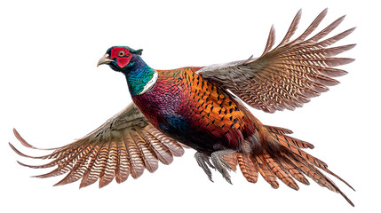 Flying pheasant bird image colorful plumage wildlife fowl gamebird avian species nature photography
