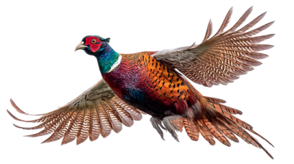 Flying pheasant bird image colorful plumage wildlife fowl gamebird avian species nature photography