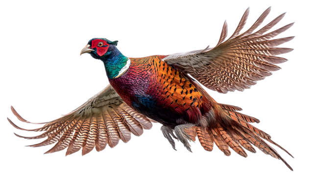 Flying pheasant bird image colorful plumage wildlife fowl gamebird avian species nature photography