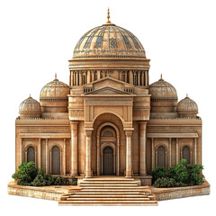 Obraz premium 3D front view illustration of the Ruweished Jordan monument isolated on a white transparent background