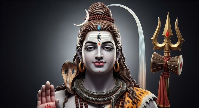 Lord Shiva: Digital Art Depiction of Hindu Deity