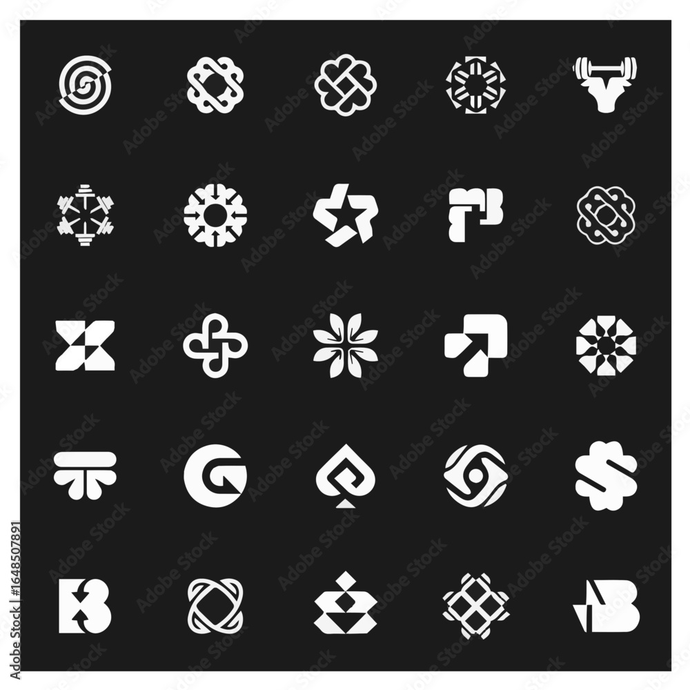 Poster modern abstract geometric icons for branding and design projects
