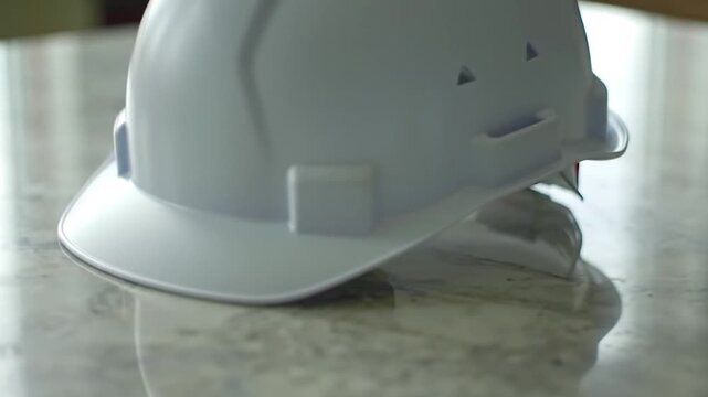safety helmet on a construction site