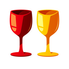 Plastic wine glass vector isolated illustration