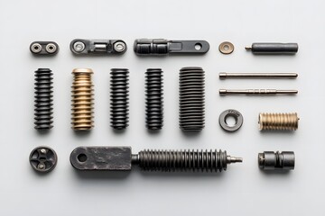 A collection of brake springs and repair tools  long title A diverse assortment of brake spring tools and components including various