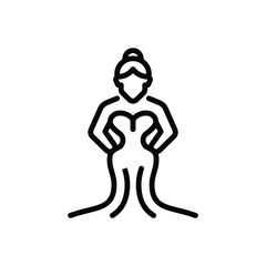 Black line icon for glamour