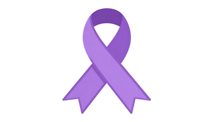 A single, light purple awareness ribbon is displayed against a clean white background.
