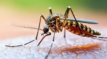 Close-Up of Mosquito at Sunset – Insect and Nature Macro Photography