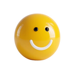 Fototapeta premium A yellow smiley face emoji isolated on transparent background, representing happiness, positivity, and cheerful communication in the digital world
