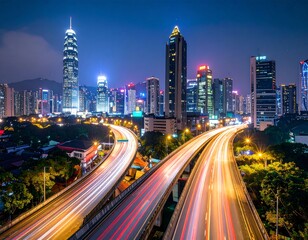 Fototapeta premium City highway at night