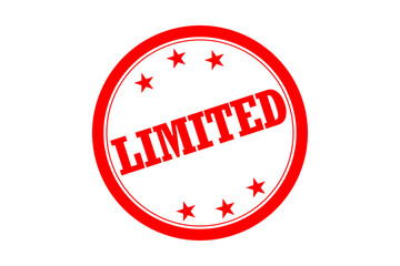 LIMITED - LIMITED text written on Red Rubber Stamp 
