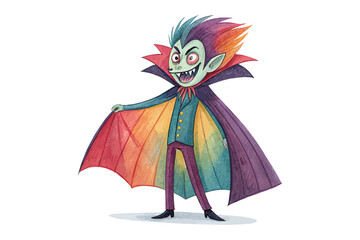 Fototapeta premium watercolor Dracula vector illustration isolated on white background