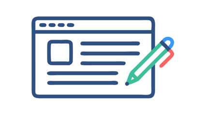 Blog post writing content creation seo article marketing strategy online web page blog edit and publish concept