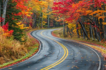 Fototapeta premium Scenic autumn winding road