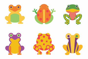 Obraz premium A minimalist amphibians bundle for educational posters, zoo branding, and eco-awareness campaigns.
