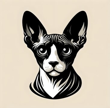 Sphynx Cat simple vector illustration svg png