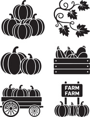 Harvest bounty pumpkins farm cart sign celebration