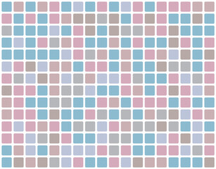 Fototapeta premium Seamless pastel square grid pattern background. Colorful pink blue gray tiles in modern geometric layout. Perfect for fabric, web, and surface design.