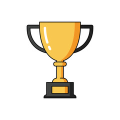 Golden trophy cup illustration for victory success and achievement celebration