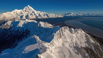 Fototapeta premium Alaskan mountain range panorama