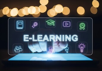 Interactive e learning platform with modern design and engaging user experience for online education and virtual classroom environment