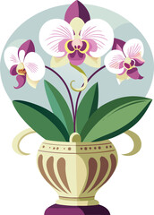 Orchid in decorative vase