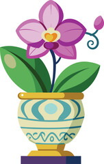 Orchid in decorative vase