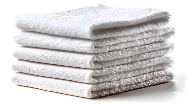 Stacked microfiber towels in pristine white