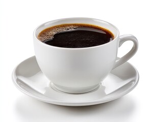 Fototapeta premium White coffee cup with dark liquid