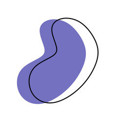 Minimalist Decorative Blob Shape Graphic With Line Art in Purple Tone