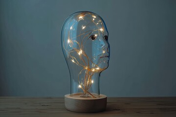 A translucent head, lit from within