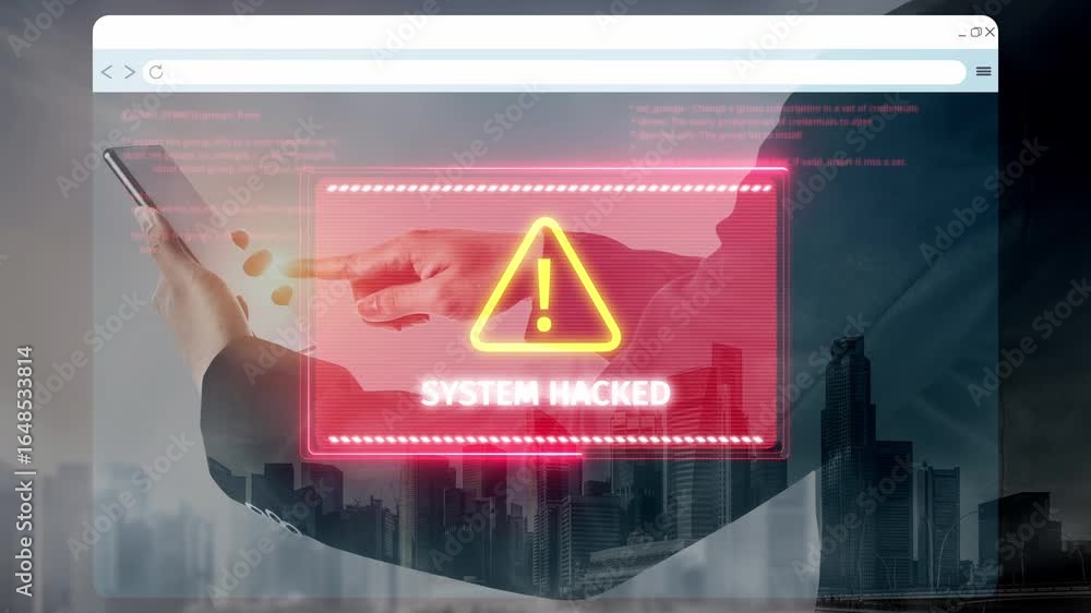 Poster cybersecurity defense and system protection from hackers, secure digital systems, cyberattack preven
