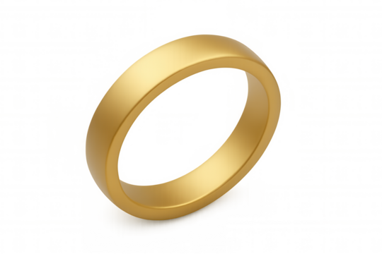 Golden wedding rings spinning, symbolizing eternal love and commitment against pristine transparent backdrop