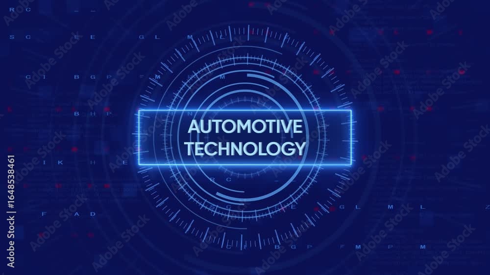 Aufkleber automotive technology abstract futuristic digital interface with data visualization