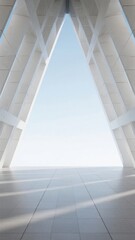 Modern Architectural Interior with Geometric Design and Natural Light