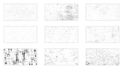 Abstract black grunge frames collection. 