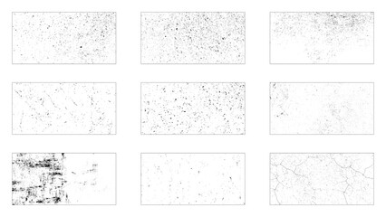 Abstract black grunge frames collection. 