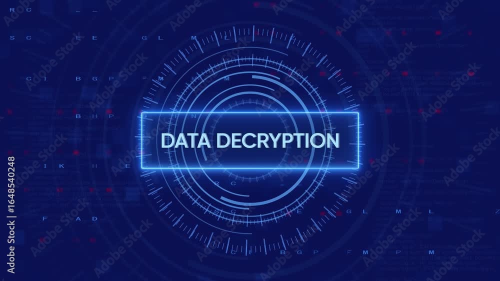 Aufkleber digital data decryption process depicted with futuristic technology and code visuals