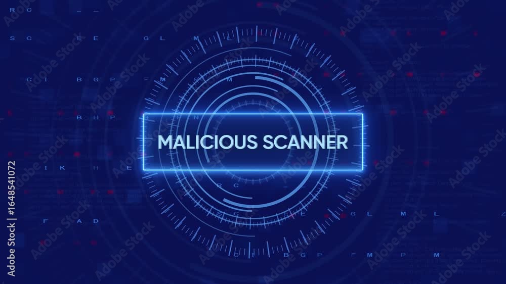 Aufkleber futuristic malicious scanner interface displaying data and analyzing cyber threats