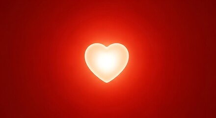 Radiant heart symbol glowing on a vibrant red background evoking sentiments of love and warmth
