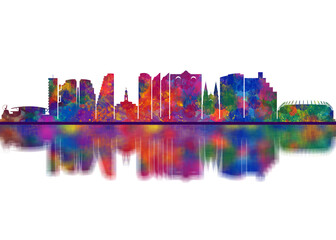 Obraz premium Fortaleza Brazil Skyline. Cityscape Skyscraper Buildings Landscape City Downtown Abstract Landmarks Travel Art