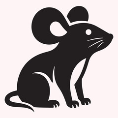 Silhouette of a Mouse Rodent Vector Illustration