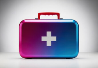 Fototapeta premium Modern first aid kit with cross symbol and gradient colors
