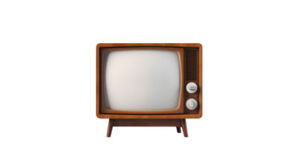 Vintage television with blank screen ready for your message or creative content